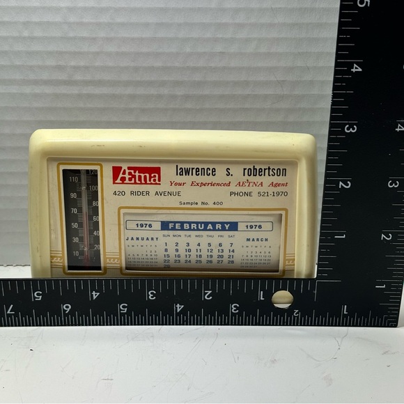 Vintage 1970s Advertisement Desktop Calendar and thermometer - Picture 7 of 8